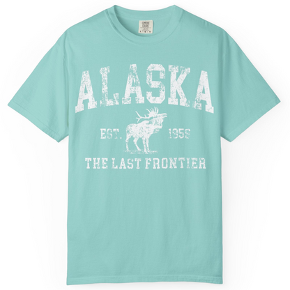 Vintage Alaska Moose Shirt Comfort Colors T-Shirt – Chalky Mint – Alaska Cruise Shirts