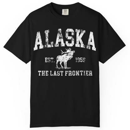 Vintage Alaska Moose Shirt Comfort Colors T-Shirt – Black – Alaska Cruise Shirts