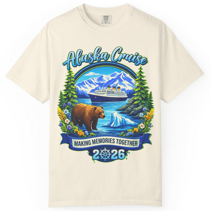 Alaska Cruise 2026 Family Shirt Comfort Colors T-Shirt – Ivory – Alaska Cruise Shirts