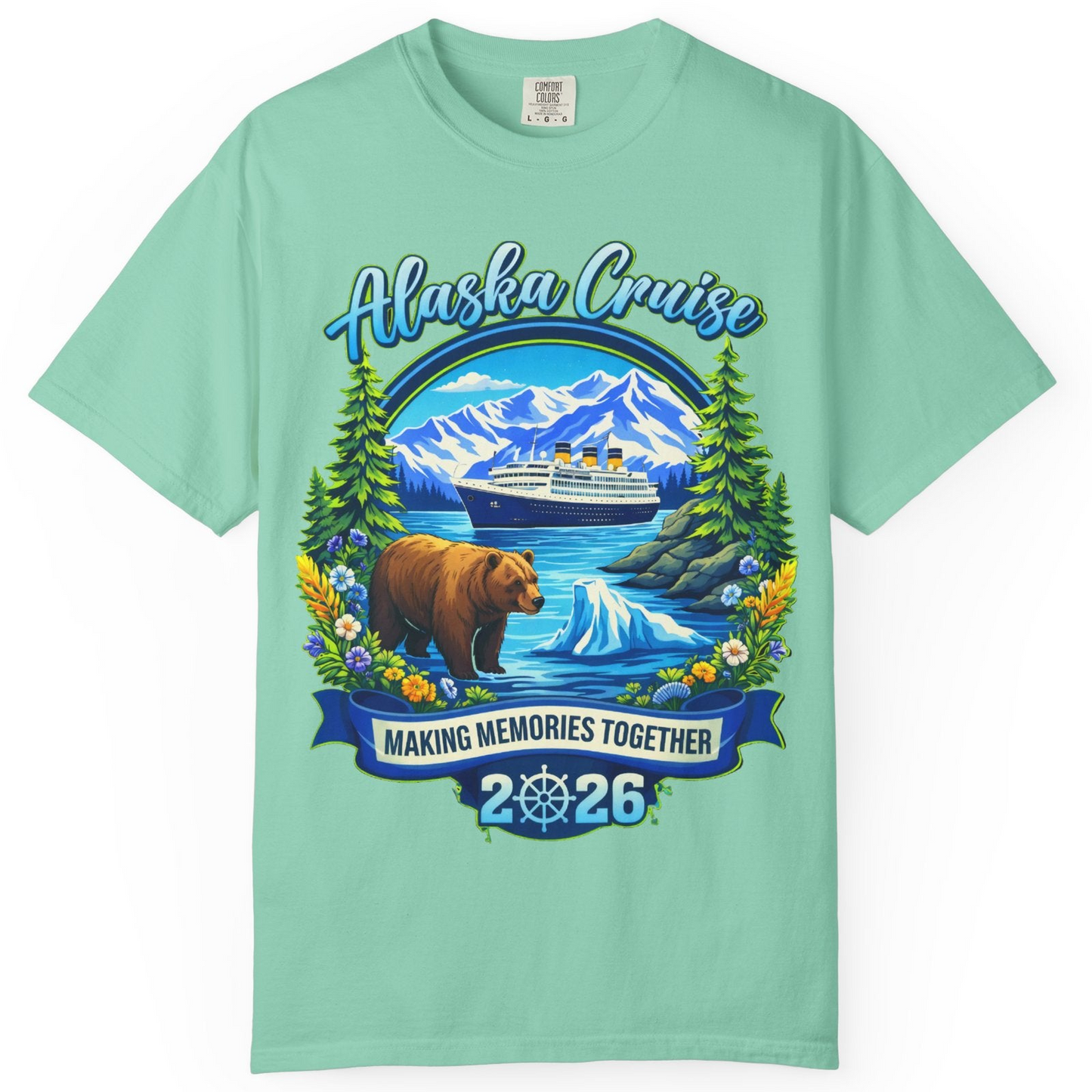 Alaska Cruise 2026 Family Shirt Comfort Colors T-Shirt – Island Reef – Alaska Cruise Shirts