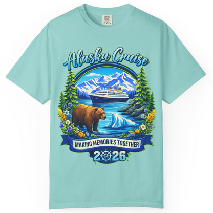 Alaska Cruise 2026 Family Shirt Comfort Colors T-Shirt – Chalky Mint – Alaska Cruise Shirts