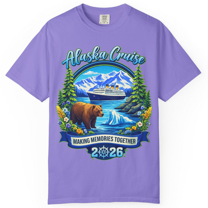 Alaska Cruise 2026 Family Shirt Comfort Colors T-Shirt – Violet – Alaska Cruise Shirts