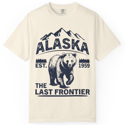 Alaska Bear Shirt Comfort Colors T-Shirt – Ivory – Alaska Cruise Shirts