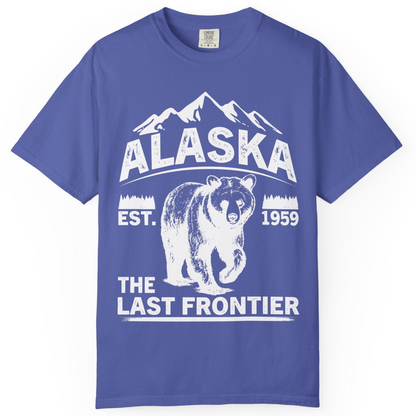 Alaska Bear Shirt Comfort Colors T-Shirt – Periwinkle – Alaska Cruise Shirts