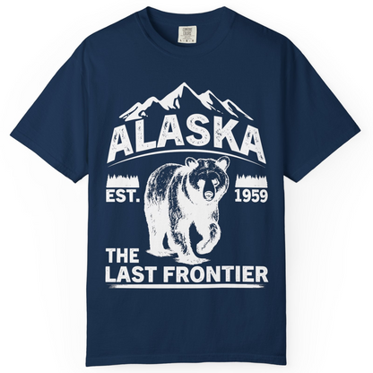 Alaska Bear Shirt Comfort Colors T-Shirt – Navy – Alaska Cruise Shirts