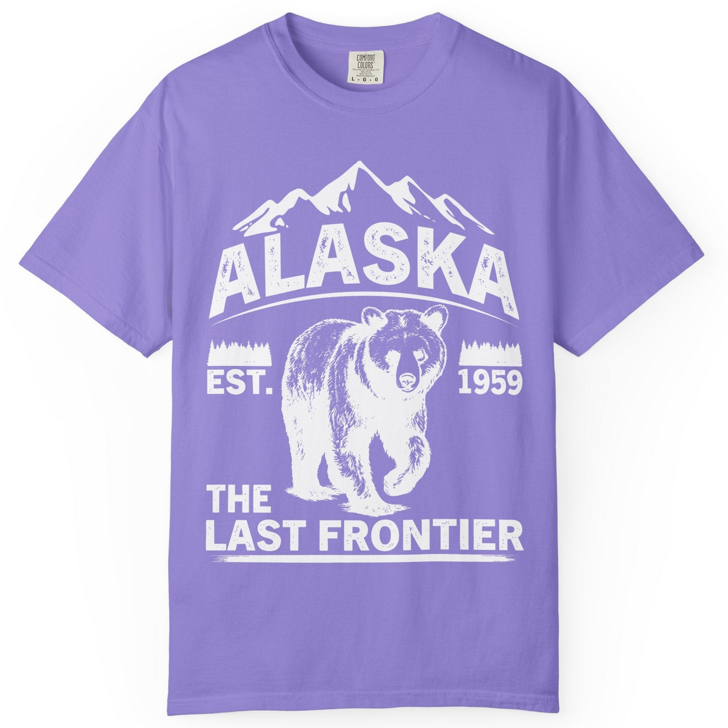 Alaska Bear Shirt Comfort Colors T-Shirt – Violet – Alaska Cruise Shirts