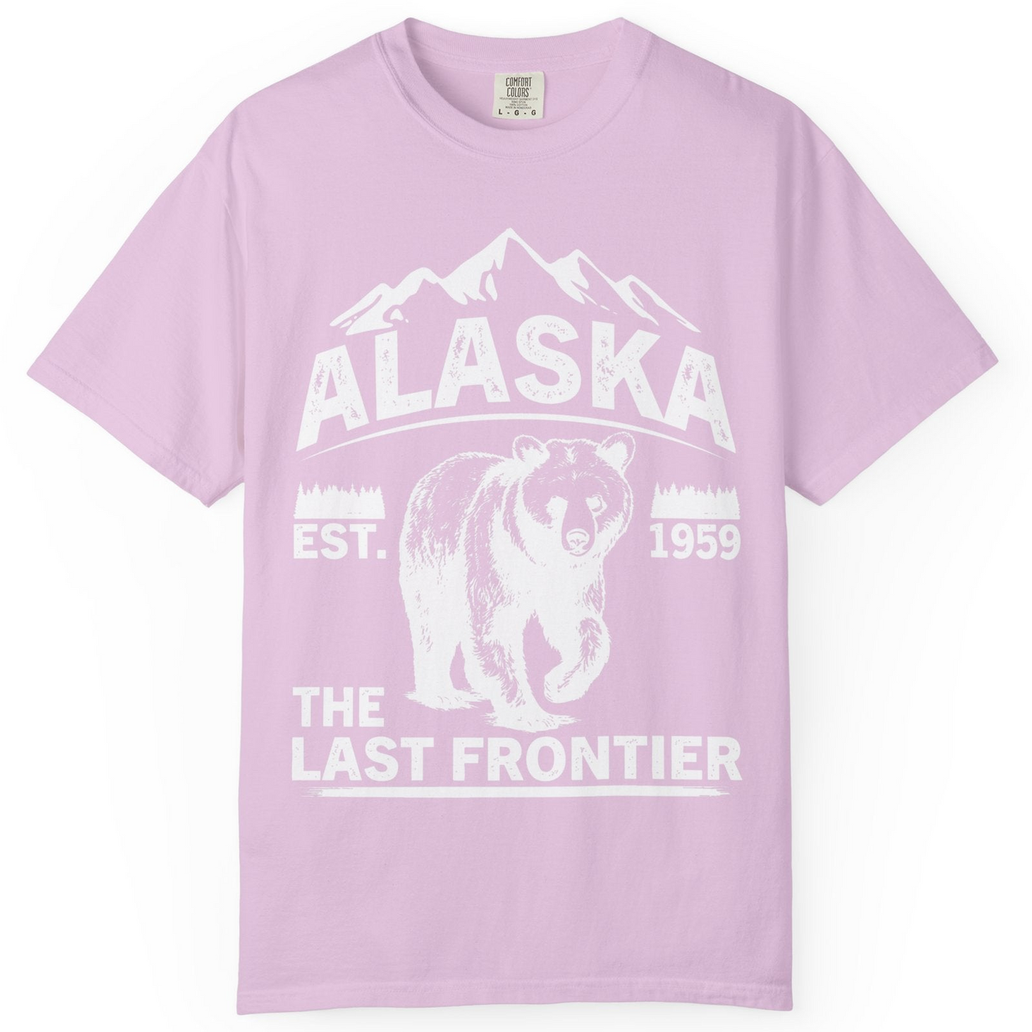 Alaska Bear Shirt Comfort Colors T-Shirt – Orchid – Alaska Cruise Shirts