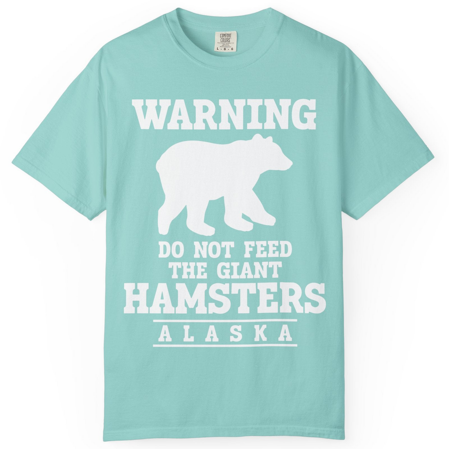 Funny Alaska Bear Warning Shirt Comfort Colors T-Shirt – Chalky Mint – Alaska Cruise Shirts