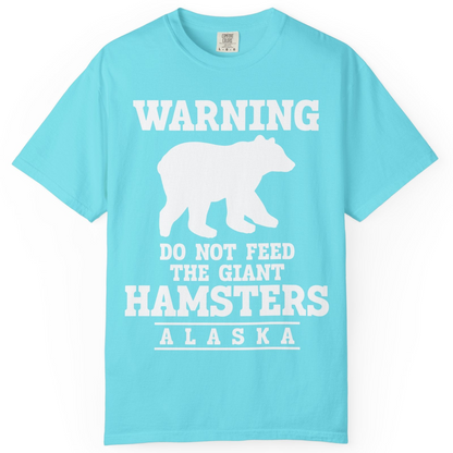 Funny Alaska Bear Warning Shirt Comfort Colors T-Shirt – Lagoon Blue – Alaska Cruise Shirts