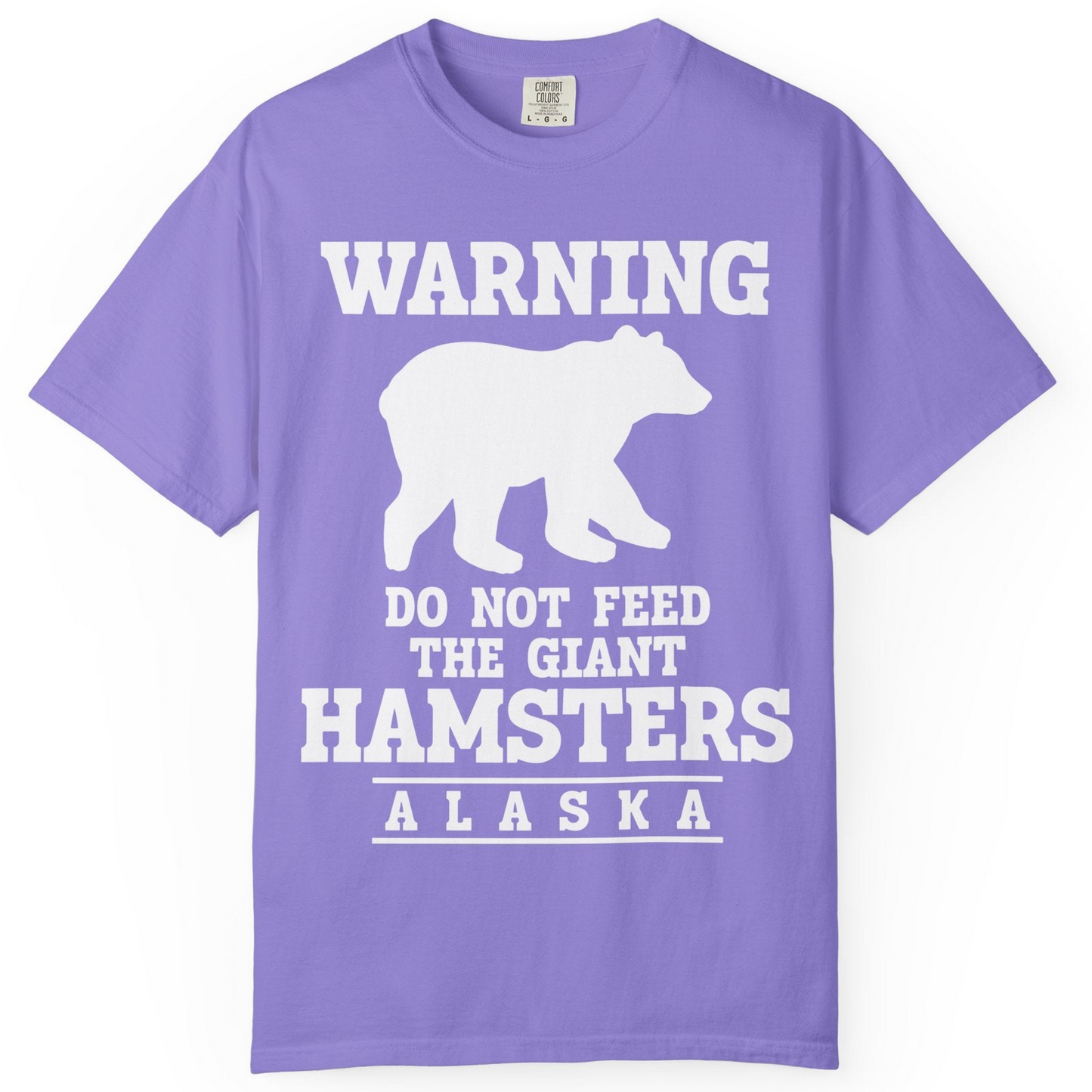 Funny Alaska Bear Warning Shirt Comfort Colors T-Shirt – Violet – Alaska Cruise Shirts