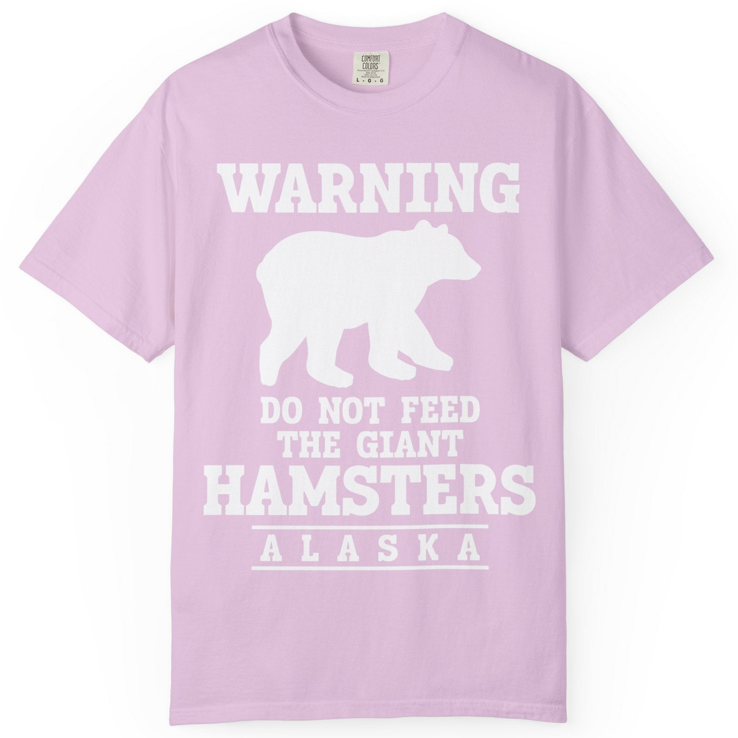 Funny Alaska Bear Warning Shirt Comfort Colors T-Shirt – Orchid – Alaska Cruise Shirts