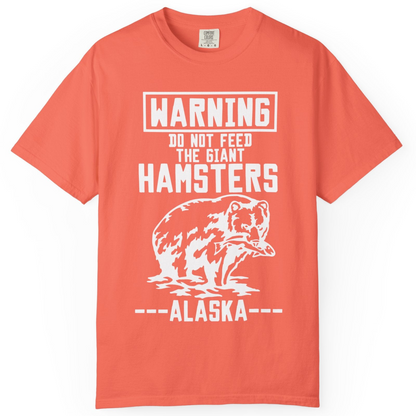 Funny Alaska Bear Warning Sign Shirt Comfort Colors T-Shirt – Bright Salmon – Alaska Cruise Shirts