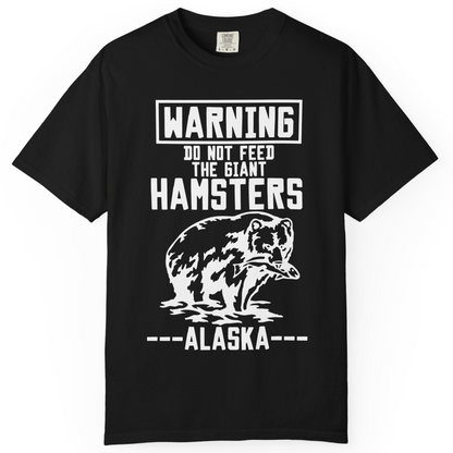 Funny Alaska Bear Warning Sign Shirt Comfort Colors T-Shirt – Black – Alaska Cruise Shirts