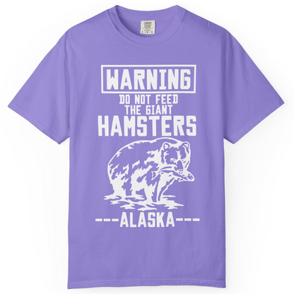Funny Alaska Bear Warning Sign Shirt Comfort Colors T-Shirt – Violet – Alaska Cruise Shirts