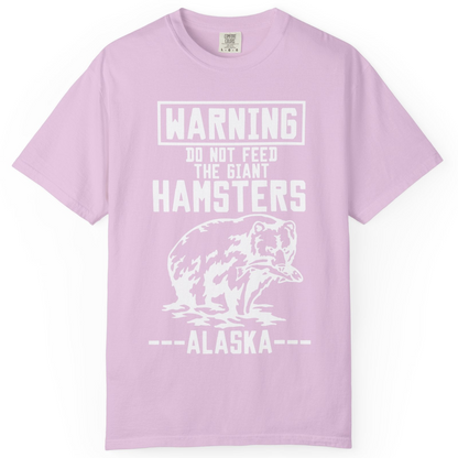 Funny Alaska Bear Warning Sign Shirt Comfort Colors T-Shirt – Orchid – Alaska Cruise Shirts
