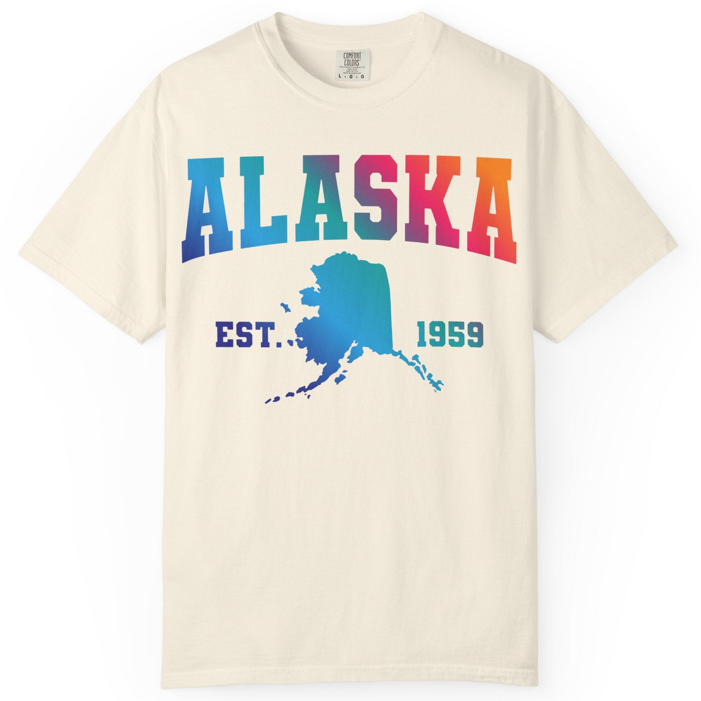 Retro Alaska Est 1959 Shirt Comfort Colors T-Shirt – Ivory – Alaska Cruise Shirts