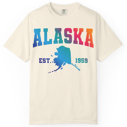 Retro Alaska Est 1959 Shirt Comfort Colors T-Shirt – Ivory – Alaska Cruise Shirts