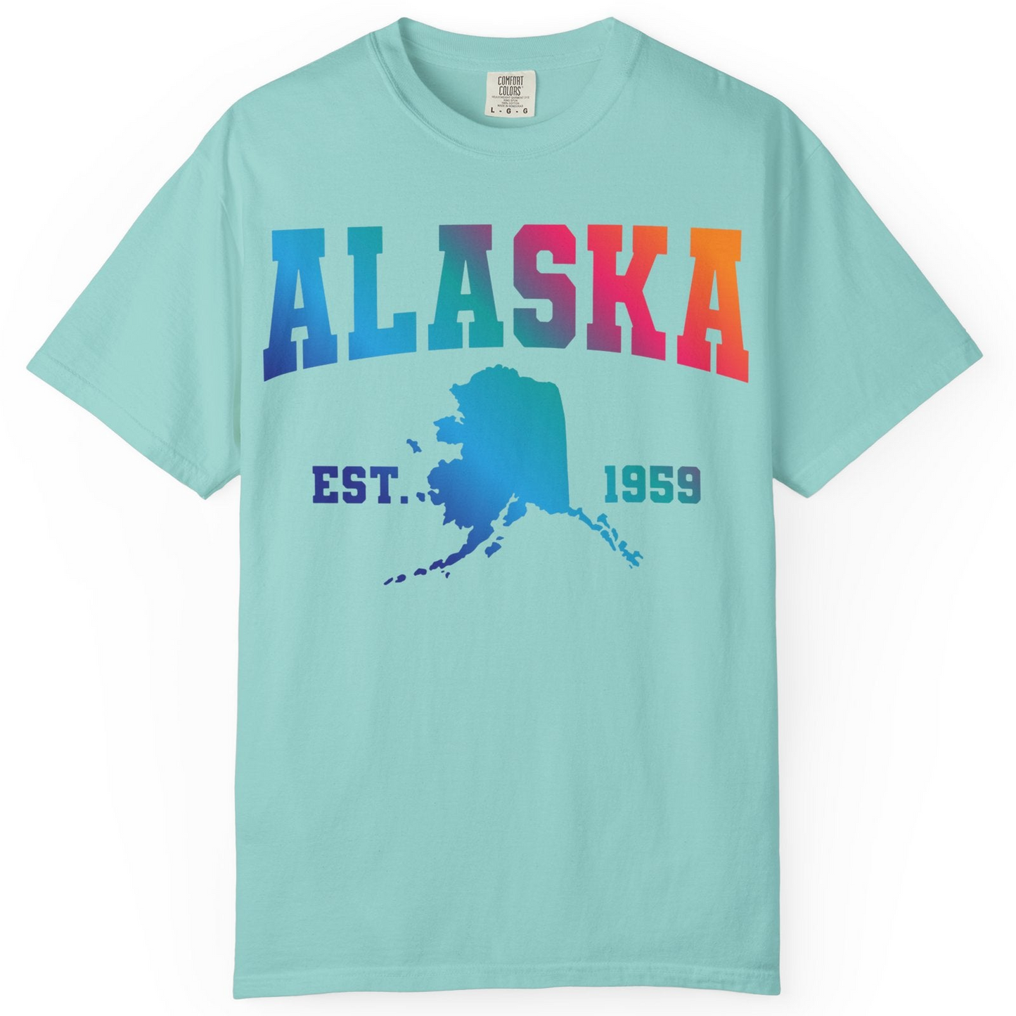 Retro Alaska Est 1959 Shirt Comfort Colors T-Shirt – Chalky Mint – Alaska Cruise Shirts