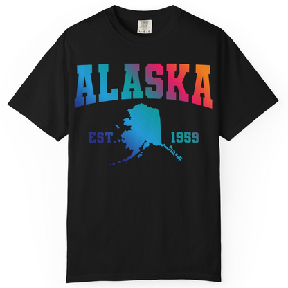 Retro Alaska Est 1959 Shirt Comfort Colors T-Shirt – Black – Alaska Cruise Shirts