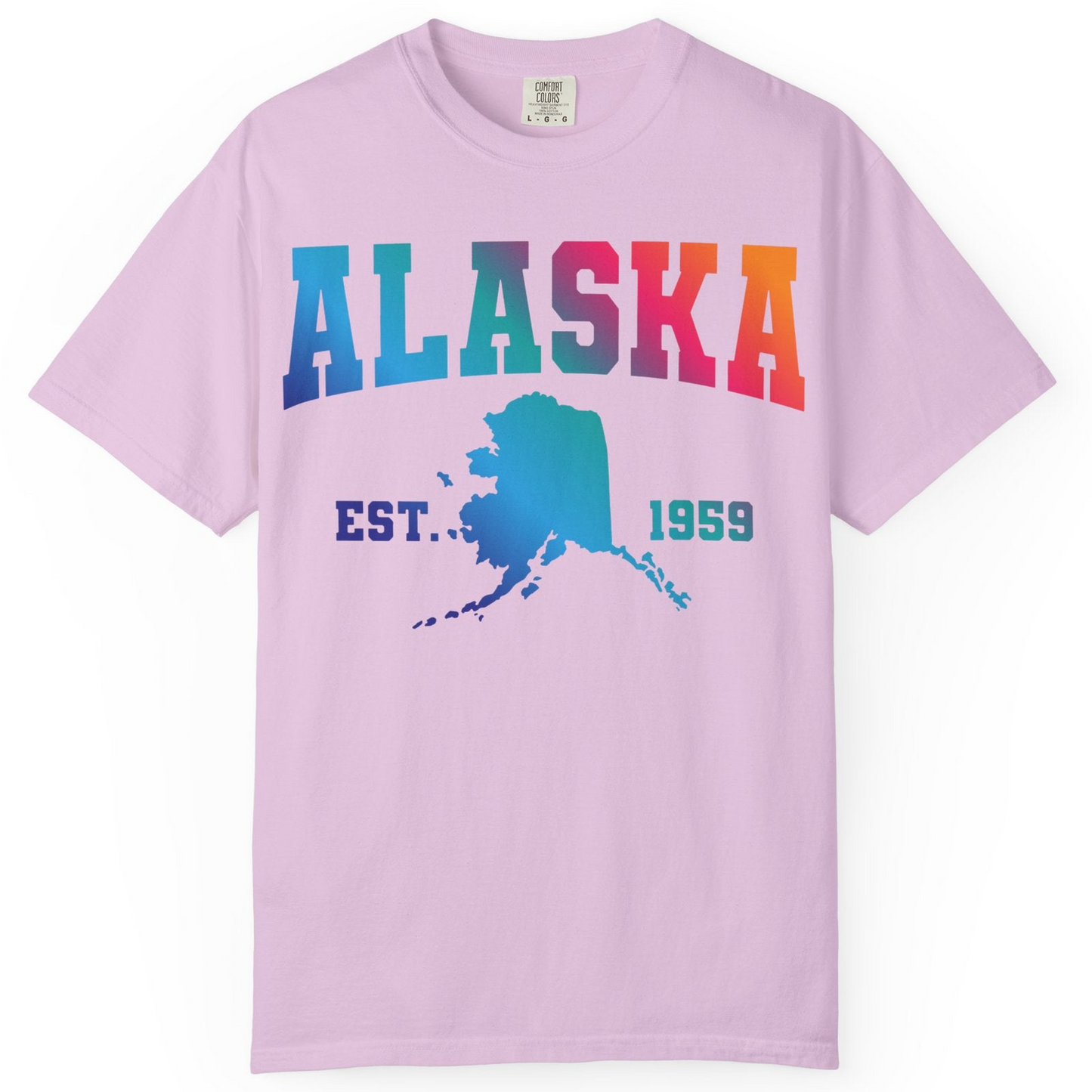 Retro Alaska Est 1959 Shirt Comfort Colors T-Shirt – Orchid – Alaska Cruise Shirts