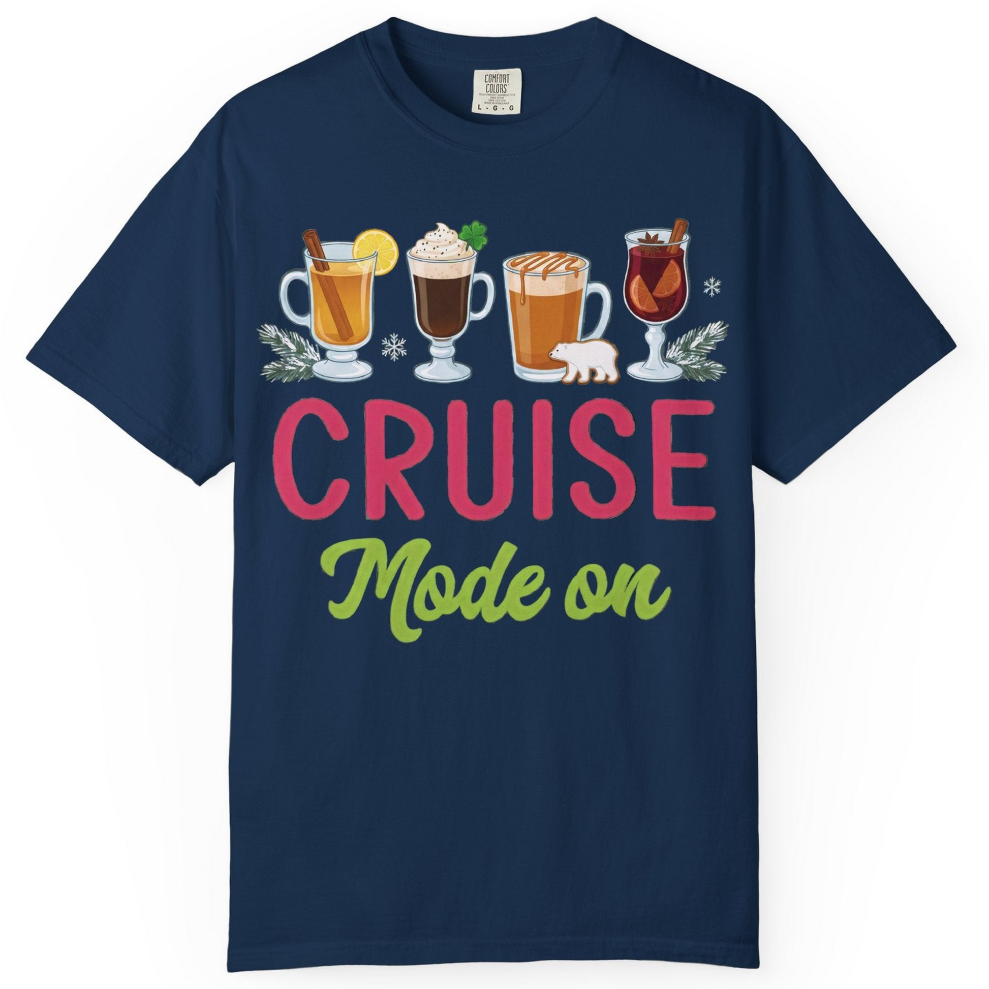Cruise Mode On Shirt Comfort Colors T-Shirt – Navy – Alaska Cruise Shirts