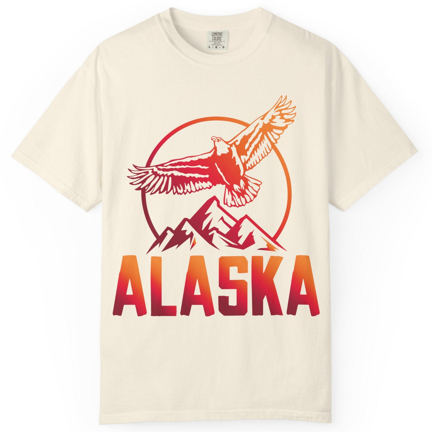 Alaska Eagle Mountains Graphic Shirt Comfort Colors T-Shirt – Ivory – Alaska Cruise Shirts