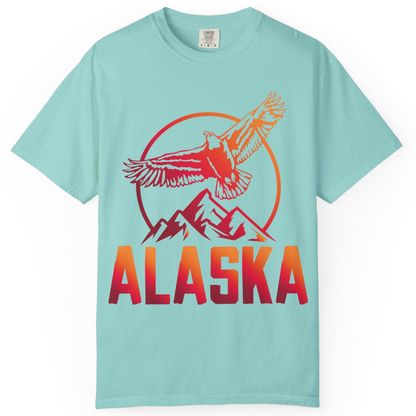 Alaska Eagle Mountains Graphic Shirt Comfort Colors T-Shirt – Chalky Mint – Alaska Cruise Shirts