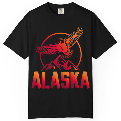 Alaska Eagle Mountains Graphic Shirt Comfort Colors T-Shirt – Black – Alaska Cruise Shirts