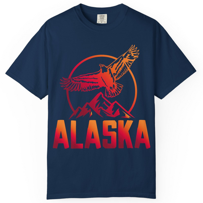 Alaska Eagle Mountains Graphic Shirt Comfort Colors T-Shirt – Navy – Alaska Cruise Shirts