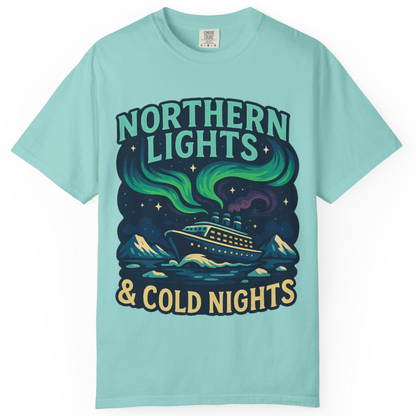 Northern Lights Alaska Cruise Ship Night Adventure Travel Shirt — Comfort Comfort Colors T-Shirt – Chalky Mint – Alaska Cruise Shirts