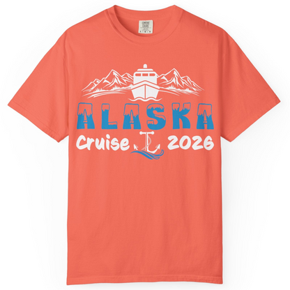 Alaska Cruise 2026 Shirt Comfort Colors T-Shirt – Bright Salmon – Alaska Cruise Shirts