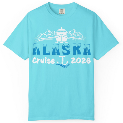 Alaska Cruise 2026 Shirt Comfort Colors T-Shirt – Lagoon Blue – Alaska Cruise Shirts