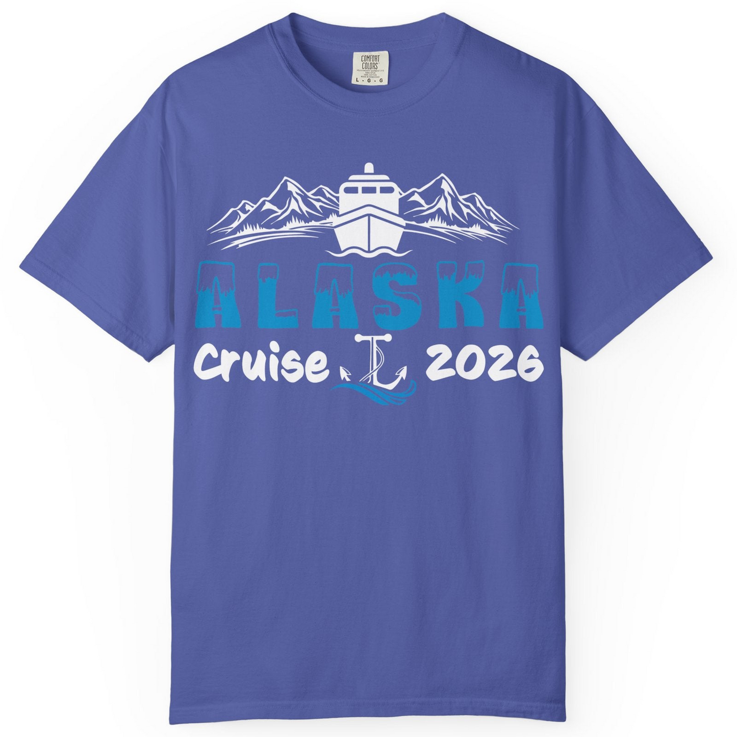 Alaska Cruise 2026 Shirt Comfort Colors T-Shirt – Periwinkle – Alaska Cruise Shirts