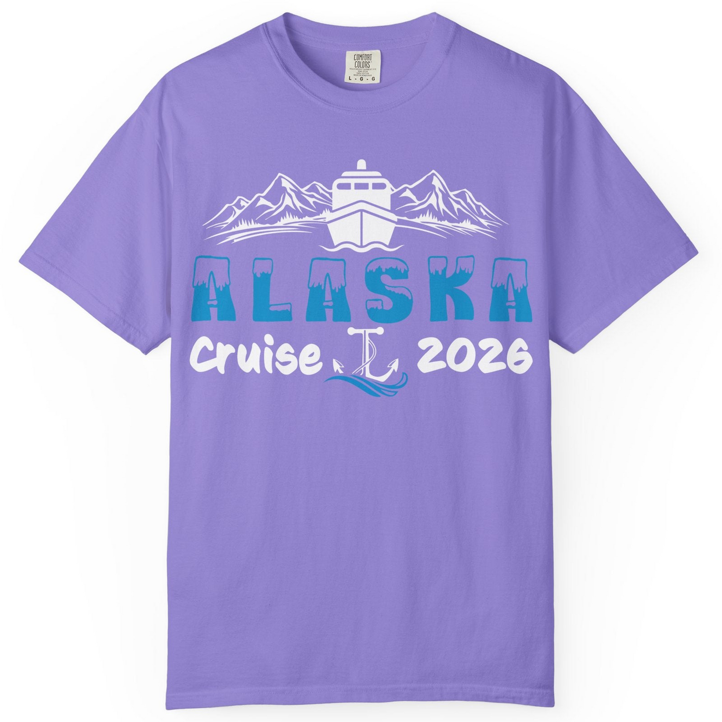Alaska Cruise 2026 Shirt Comfort Colors T-Shirt – Violet – Alaska Cruise Shirts
