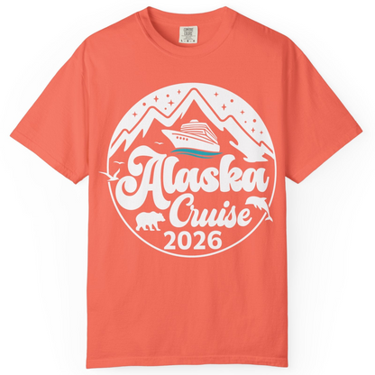 Alaska Cruise 2026 Shirt Comfort Colors T-Shirt – Bright Salmon – Alaska Cruise Shirts