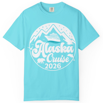 Alaska Cruise 2026 Shirt Comfort Colors T-Shirt – Lagoon Blue – Alaska Cruise Shirts