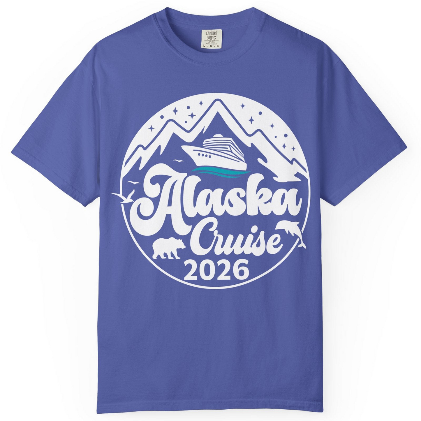 Alaska Cruise 2026 Shirt Comfort Colors T-Shirt – Periwinkle – Alaska Cruise Shirts
