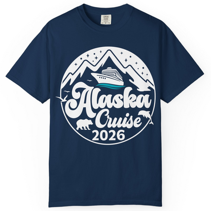 Alaska Cruise 2026 Shirt Comfort Colors T-Shirt – Navy – Alaska Cruise Shirts