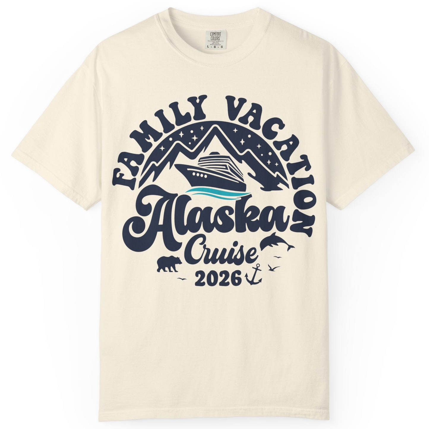 Alaska Family Cruise Shirt Comfort Colors T-Shirt – Ivory – Alaska Cruise Shirts