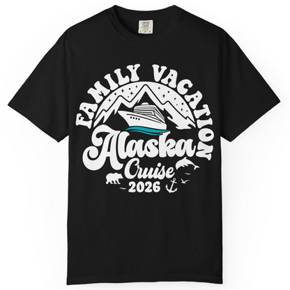 Alaska Family Cruise Shirt Comfort Colors T-Shirt – Black – Alaska Cruise Shirts