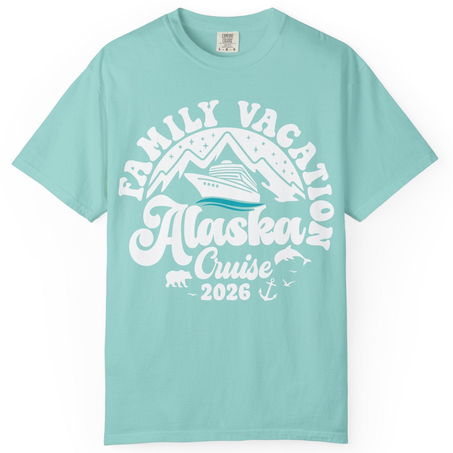 Alaska Family Cruise Shirt Comfort Colors T-Shirt – Chalky Mint – Alaska Cruise Shirts