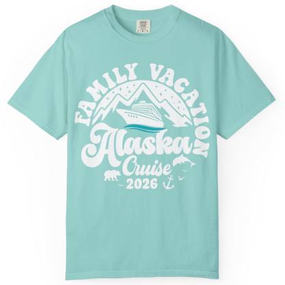 Alaska Family Cruise Shirt Comfort Colors T-Shirt – Chalky Mint – Alaska Cruise Shirts
