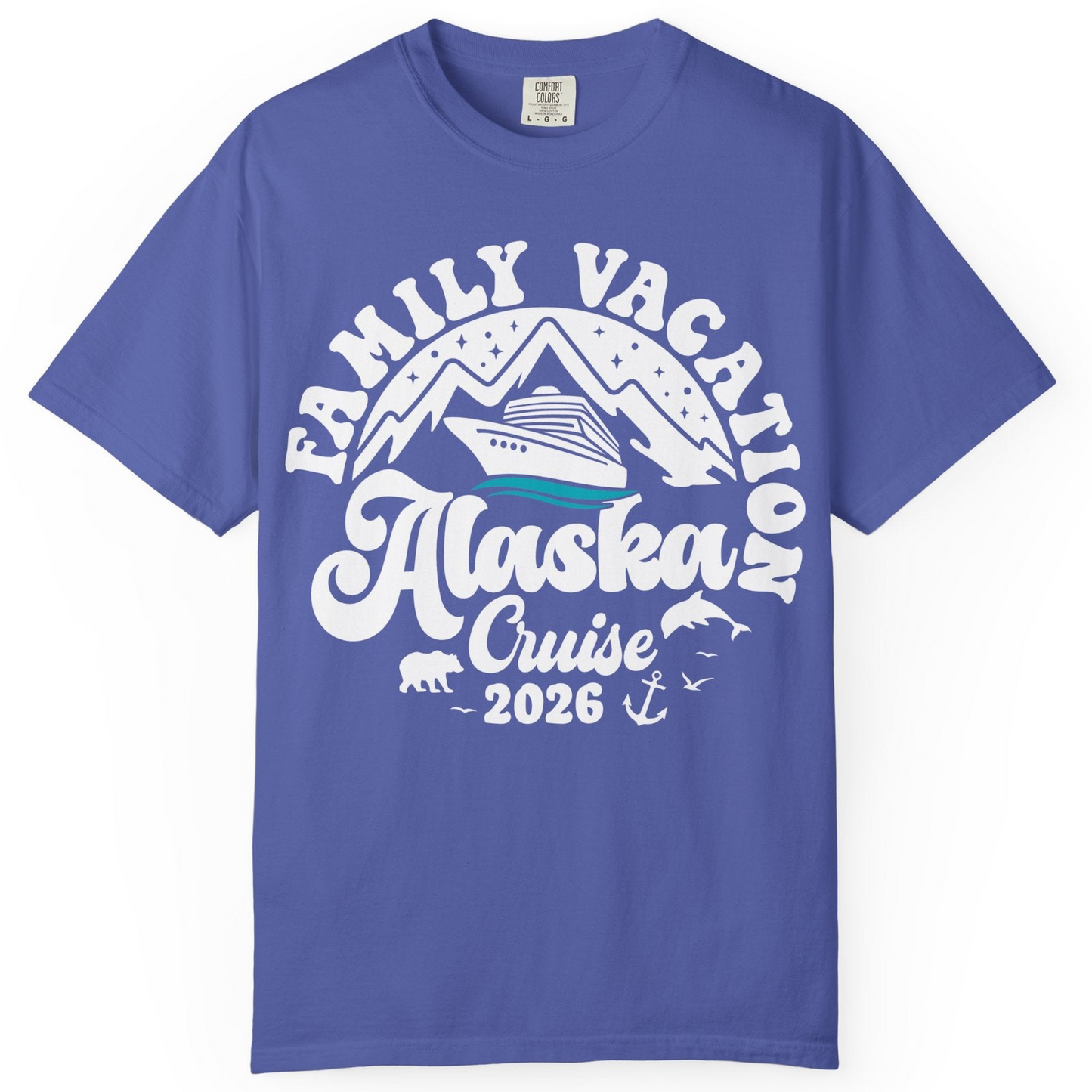 Alaska Family Cruise Shirt Comfort Colors T-Shirt – Periwinkle – Alaska Cruise Shirts