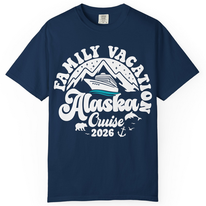 Alaska Family Cruise Shirt Comfort Colors T-Shirt – Navy – Alaska Cruise Shirts