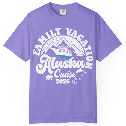 Alaska Family Cruise Shirt Comfort Colors T-Shirt – Violet – Alaska Cruise Shirts