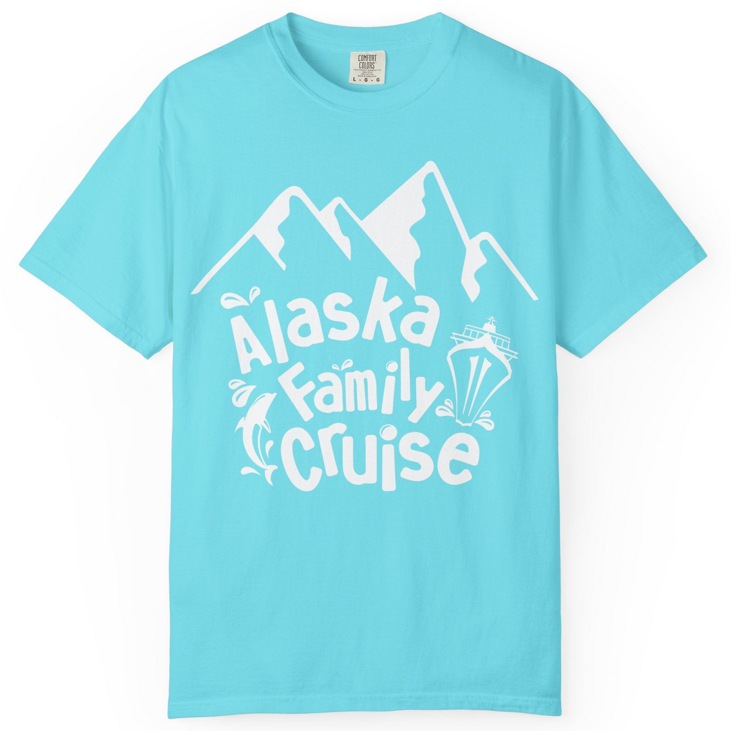 Alaska Family Cruise Adventure Shirt Comfort Colors T-Shirt – Lagoon Blue – Alaska Cruise Shirts
