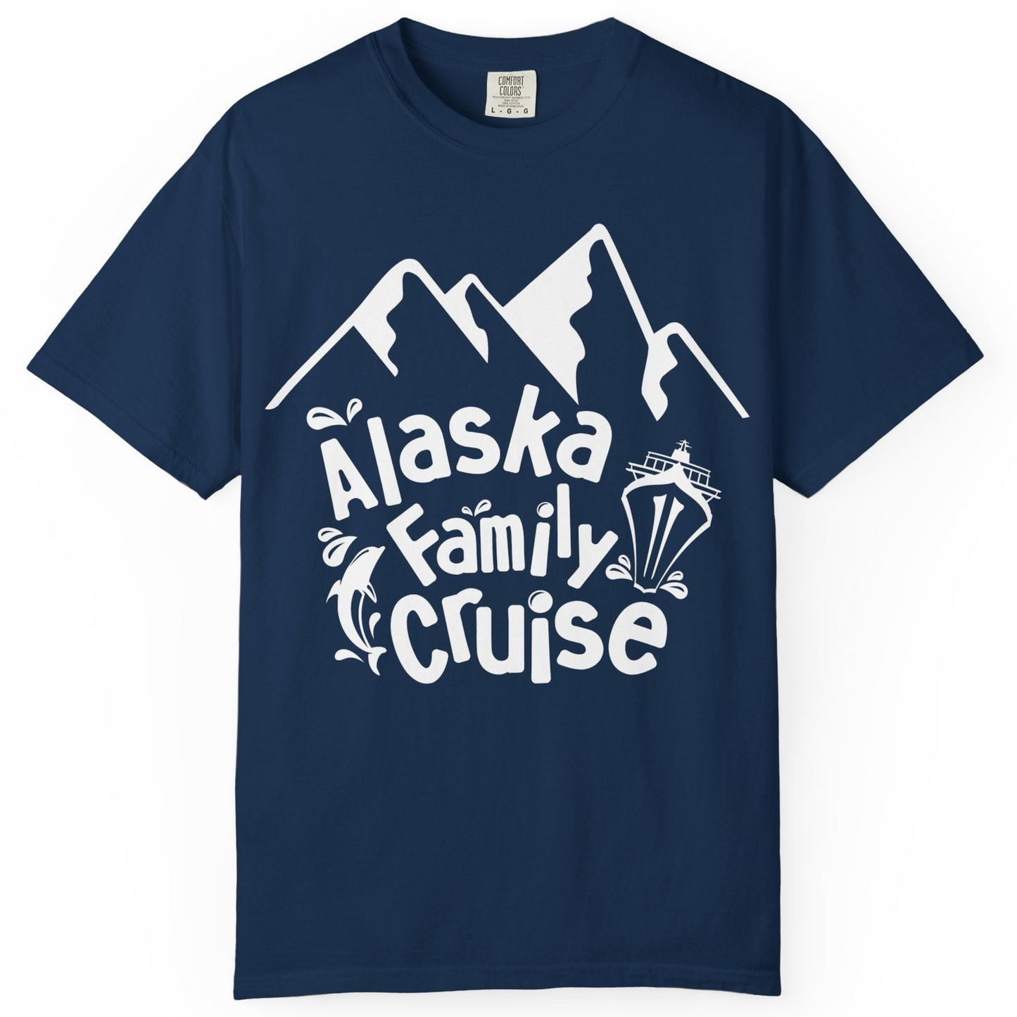 Alaska Family Cruise Adventure Shirt Comfort Colors T-Shirt – Navy – Alaska Cruise Shirts