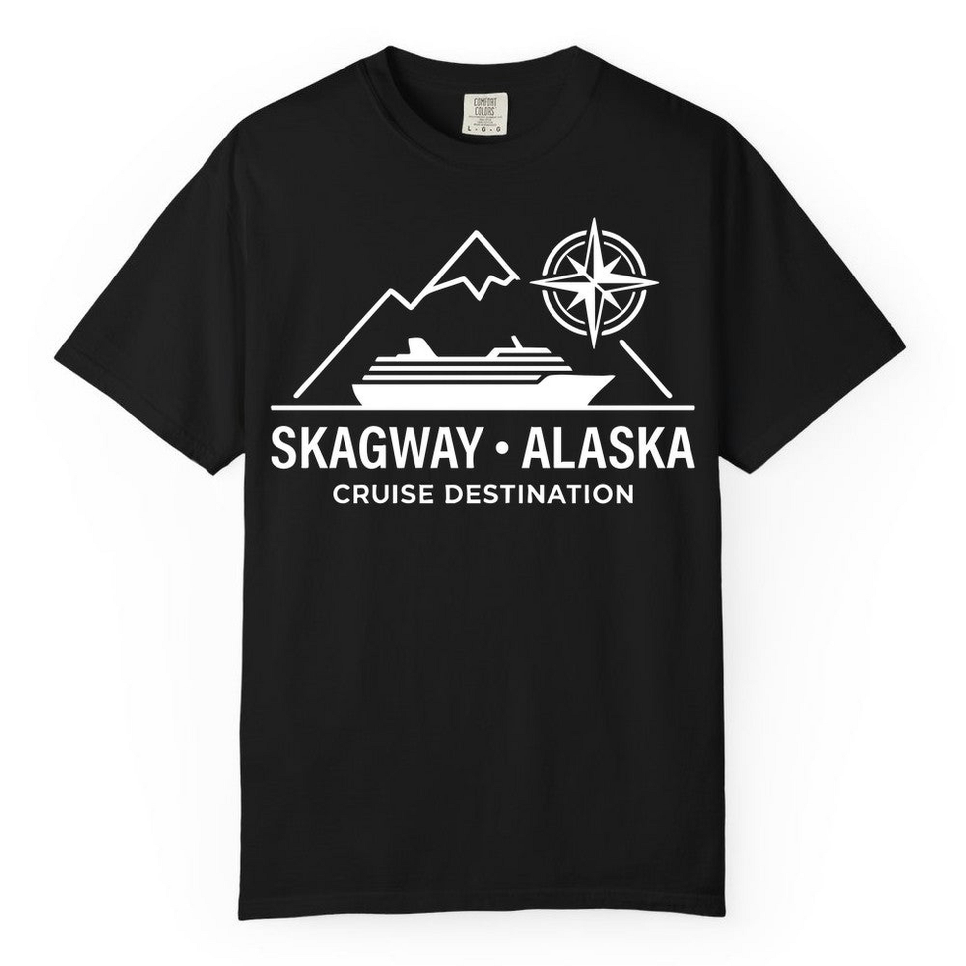 Skagway Alaska Cruise Shirt Comfort Colors T-Shirt – Black – Alaska Cruise Shirts