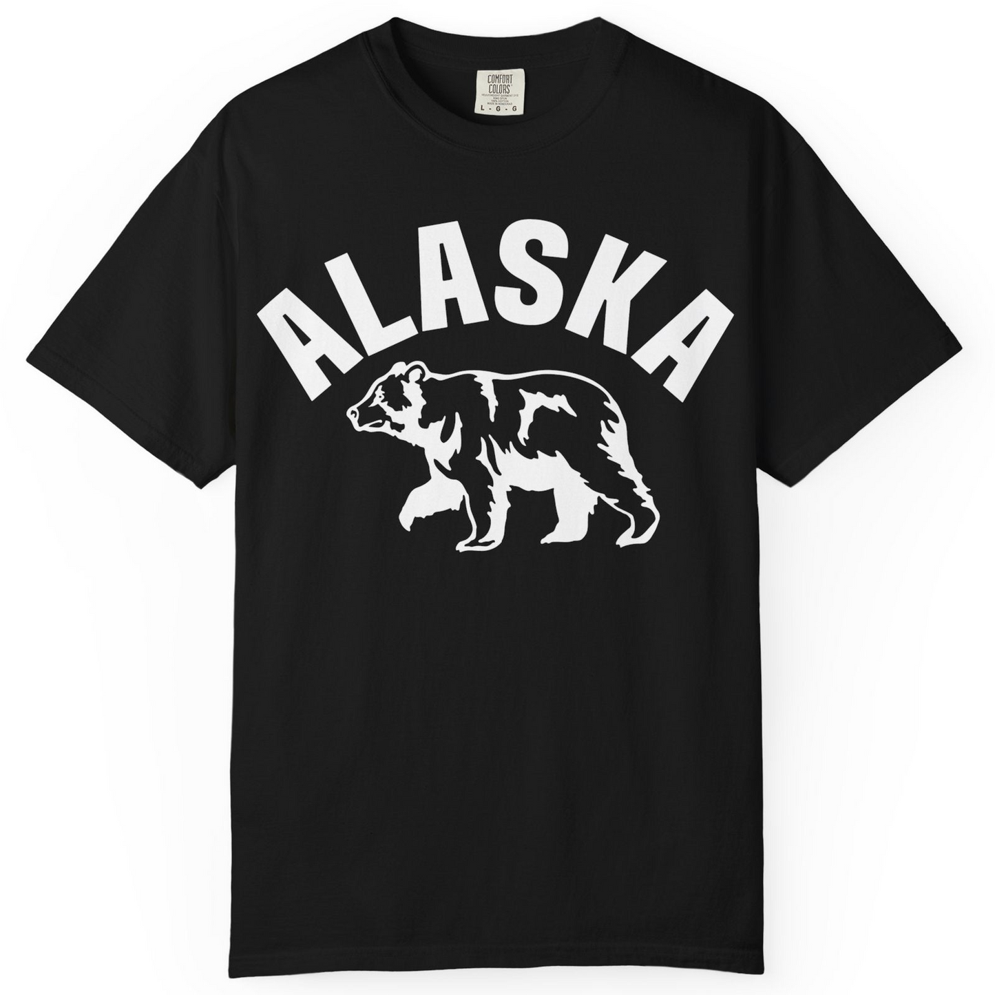 Alaska Bear Silhouette Wildlife Shirt Comfort Colors T-Shirt – Black – Alaska Cruise Shirts