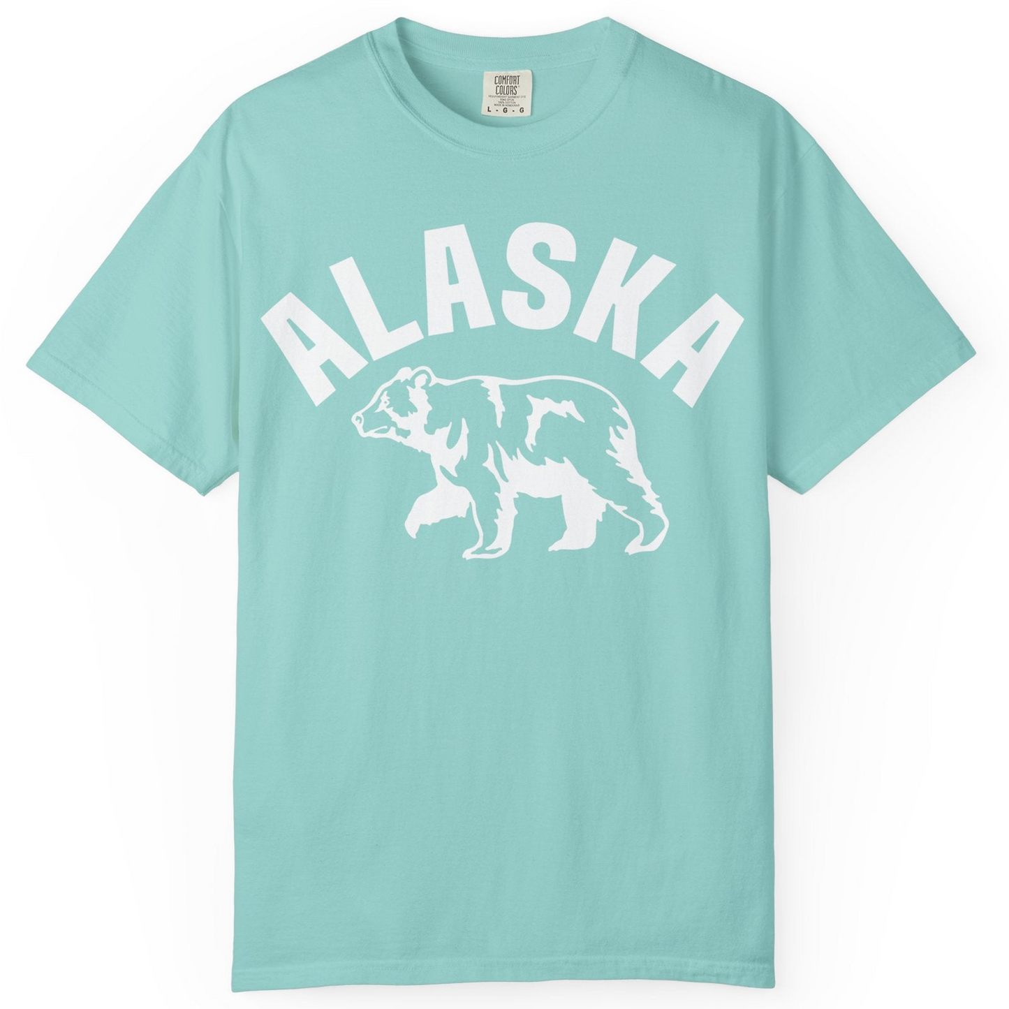 Alaska Bear Silhouette Wildlife Shirt Comfort Colors T-Shirt – Chalky Mint – Alaska Cruise Shirts